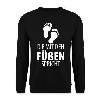 Fußpflege Pediküre Podologe Nagelstudio Geschenk - Unisex Pullover - Schwarz - Vorne - Alina (178cm) & Michal (187cm)