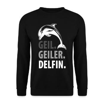 Delfin Delfine Meeressäuger - Unisex Pullover - Schwarz - Vorne - Alina (178cm) & Michal (187cm)