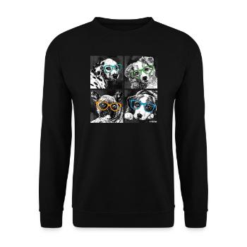 PD Moreno Chiens à lunettes - Sweat-shirt Unisexe - noir - Devant - Alina (178cm) & Michal (187cm)