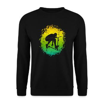 Scooter Stunt Roller Stunt Scooter Pedal Scooter - Unisex Sweatshirt - black - Front - Alina (178cm) & Michal (187cm)