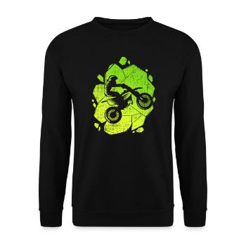 Motocross Enduro Dirtbike Motorcycle Moto-Cross - Unisex Sweatshirt - black - Front - Alina (178cm) & Michal (187cm)