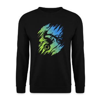Motocross Dirt Bike Motorrad Offroad Moto-Cross - Unisex Pullover - Schwarz - Vorne - Alina (178cm) & Michal (187cm)