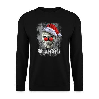 xmas skull - Unisex Pullover - Schwarz - Vorne - Alina (178cm) & Michal (187cm)