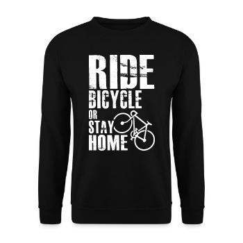 Ride Bicycle or Stay Home - Unisex Pullover - Schwarz - Vorne - Alina (178cm) & Michal (187cm)