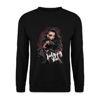 Goth Lady Judging You - Unisex Sweatshirt - black - Front - Alina (178cm) & Michal (187cm)