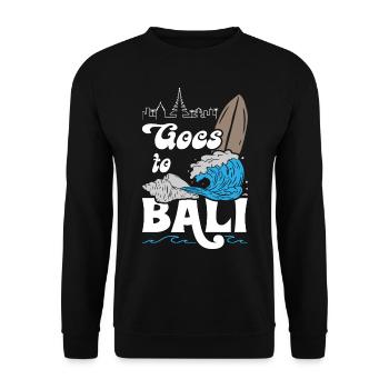 Goes to Bali Surfing - Unisex Sweatshirt - black - Front - Alina (178cm) & Michal (187cm)