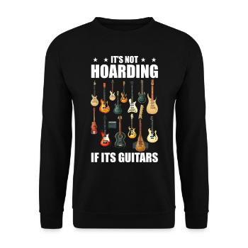 Es ist kein Horten, wenn seine Gitarren - Unisex Pullover - Schwarz - Vorne - Alina (178cm) & Michal (187cm)