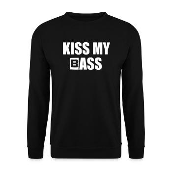 Kiss My B Ass Bass lustiger Spruch Musik Festival - Unisex Pullover - Schwarz - Vorne - Alina (178cm) & Michal (187cm)
