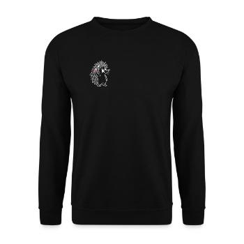 Igel und Gabel – Lustige, würzige Frisur - Unisex Pullover - Schwarz - Vorne - Alina (178cm) & Michal (187cm)