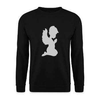praying angel - Unisex Sweatshirt - black - Front - Alina (178cm) & Michal (187cm)
