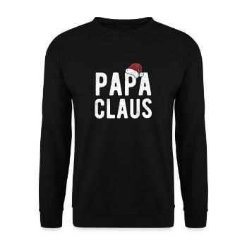 Papa Claus - Unisex Sweatshirt - black - Front - Alina (178cm) & Michal (187cm)