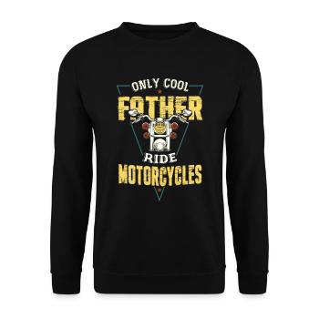 Only Cool Father Ride Motorcycles Father's Day Biker - Unisex Sweatshirt - black - Front - Alina (178cm) & Michal (187cm)