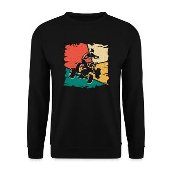 Quad Biker Retro Offroad Quad Driver ATV - Unisex Sweatshirt - black - Front - Alina (178cm) & Michal (187cm)