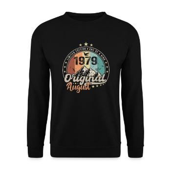 Août 1979 Cadeau D'anniversaire Août 1979 Vintage - Sweat-shirt Unisexe - noir - Devant - Alina (178cm) & Michal (187cm)