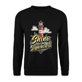 Shine like a lighthouse Lighthouse - Unisex Sweatshirt - black - Front - Alina (178cm) & Michal (187cm)