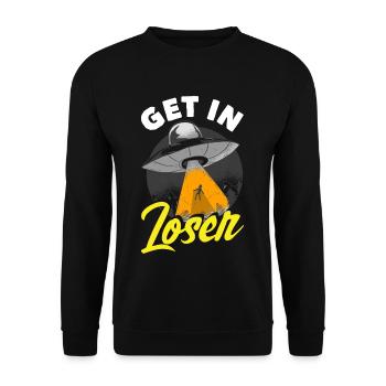 Get In Loser Science Fiction Alien - Unisex Sweatshirt - black - Front - Alina (178cm) & Michal (187cm)
