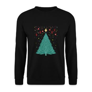 Arbre de Noël T Vintage Arbre de Noël - Sweat-shirt Unisexe - noir - Devant - Alina (178cm) & Michal (187cm)