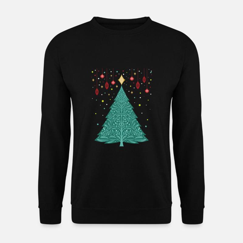 Weihnachtsnacht Baum Vintage T-Shirt - Unisex Pullover - Schwarz