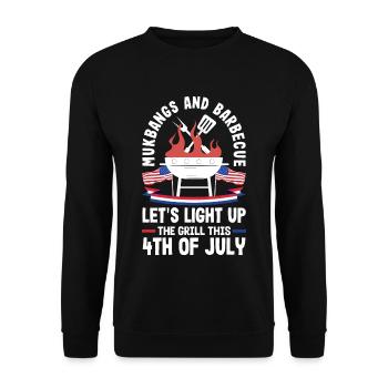 Mukbang and Barbecue on 4th of July - Unisex Sweatshirt - black - Front - Alina (178cm) & Michal (187cm)