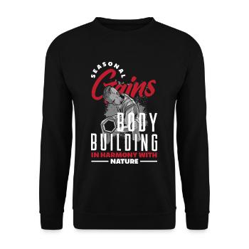 Seasonal Gains Bodybuilding in Harmony with Nature - Unisex Sweatshirt - black - Front - Alina (178cm) & Michal (187cm)
