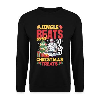 Jingle beats and Christmas treats DJ Xmas Hip Hop - Unisex Sweatshirt - black - Front - Alina (178cm) & Michal (187cm)