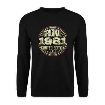 1981 Birthday Parties, ein legendärer Jahrgang - Unisex Pullover - Schwarz - Vorne - Alina (178cm) & Michal (187cm)