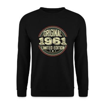 1961 Birthday Partys, ein legendärer Jahrgang - Unisex Pullover - Schwarz - Vorne - Alina (178cm) & Michal (187cm)
