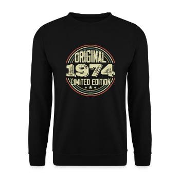 1974 Birthday Partys, ein legendärer Jahrgang - Unisex Pullover - Schwarz - Vorne - Alina (178cm) & Michal (187cm)