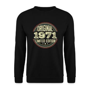 1971 Birthday parties, a legendary vintage - Unisex Sweatshirt - black - Front - Alina (178cm) & Michal (187cm)