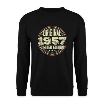1957 Birthday Parties, A Legendary Vintage - Unisex Sweatshirt - black - Front - Alina (178cm) & Michal (187cm)