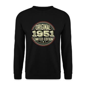 1951 Birthday Partys, ein legendärer Jahrgang - Unisex Pullover - Schwarz - Vorne - Alina (178cm) & Michal (187cm)