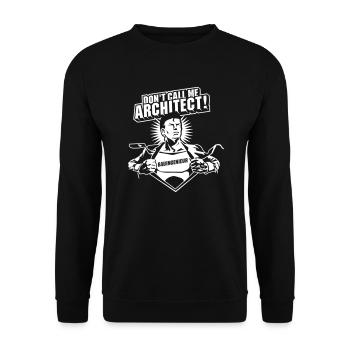 Bauingenieur Spruch "Don't call me architect!" - Unisex Pullover - Schwarz - Vorne - Alina (178cm) & Michal (187cm)