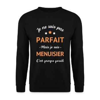 Menuisier parfait humour homme - Sweat-shirt Unisexe - noir - Devant - Alina (178cm) & Michal (187cm)