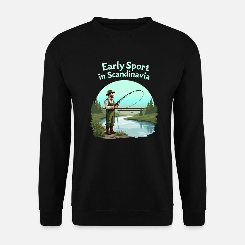 Angeln in Skandinavien - Unisex Pullover - Schwarz