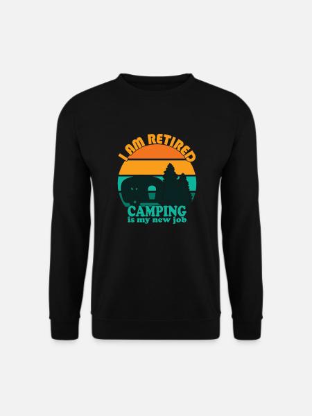 Retro Retired Camping ist mein neuer Job - Unisex Pullover - Schwarz
