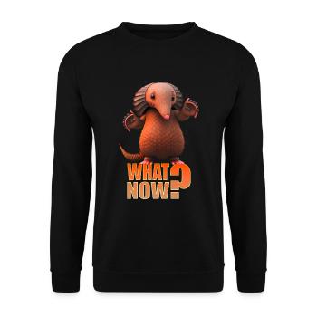 Gürteltier Schuppentier Was nun? - Unisex Pullover - Schwarz - Vorne - Alina (178cm) & Michal (187cm)