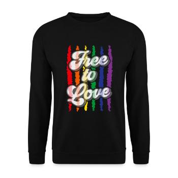 Free to Love | LGBTQ+ - Unisex Pullover - Schwarz - Vorne - Alina (178cm) & Michal (187cm)