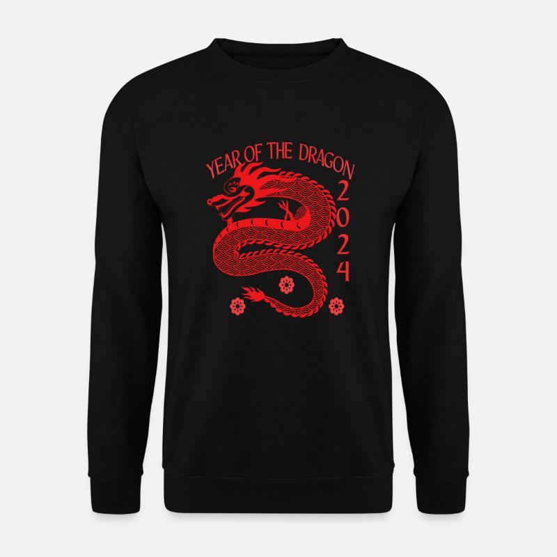 Mondneujahr des Drachen 2024 - Unisex Pullover - Schwarz