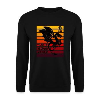 Nouvel An lunaire du Dragon 2024 - Sweat-shirt Unisexe - noir - Devant - Alina (178cm) & Michal (187cm)