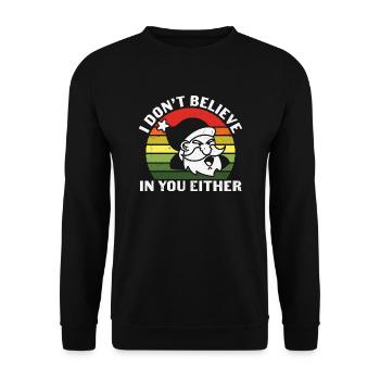 Santa Claus Sweater - Christmas Gifts - Unisex Sweatshirt - black - Front - Alina (178cm) & Michal (187cm)