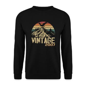Vintage 2007 Retro 2007 Anniversary Gift - Unisex Sweatshirt - black - Front - Alina (178cm) & Michal (187cm)