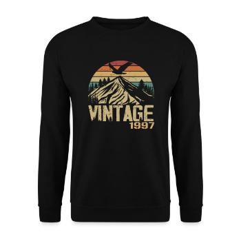 Vintage 1997 Cadeau Anniversaire 1997 Retro 1997 - Sweat-shirt Unisexe - noir - Devant - Alina (178cm) & Michal (187cm)