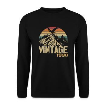 Vintage 1998 Cadeau Anniversaire 1998 Retro 1998 - Sweat-shirt Unisexe - noir - Devant - Alina (178cm) & Michal (187cm)