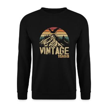 Vintage 1988 Cadeau Anniversaire 1988 Retro 1988 - Sweat-shirt Unisexe - noir - Devant - Alina (178cm) & Michal (187cm)