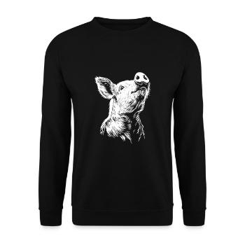 Silhouette de cochon mignon - Sweat-shirt Unisexe - noir - Devant - Alina (178cm) & Michal (187cm)