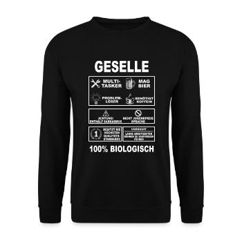 Geselle Meister Handwerker Gesellenprüfung Azubi - Unisex Pullover - Schwarz - Vorne - Alina (178cm) & Michal (187cm)