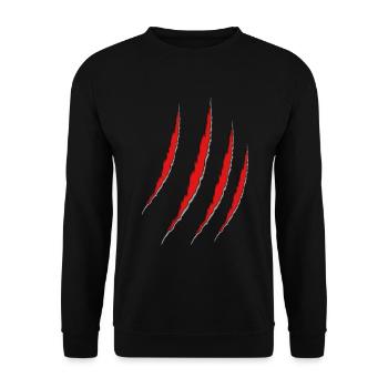 griffe de loup, trace de griffe d'animal - Sweat-shirt Unisexe - noir - Devant - Alina (178cm) & Michal (187cm)
