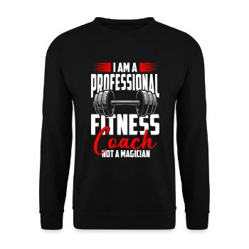 Fitness Trainer Muscle Building Pumps Bodybuilders - Unisex Sweatshirt - black - Front - Alina (178cm) & Michal (187cm)