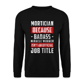Bestattung Beerdigung Leichenbestatter - Unisex Pullover - Schwarz - Vorne - Alina (178cm) & Michal (187cm)