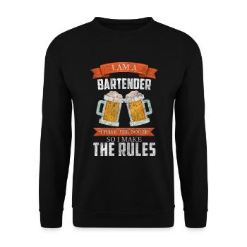 Bar Disko Whiskey Beruf - Unisex Pullover - Schwarz - Vorne - Alina (178cm) & Michal (187cm)